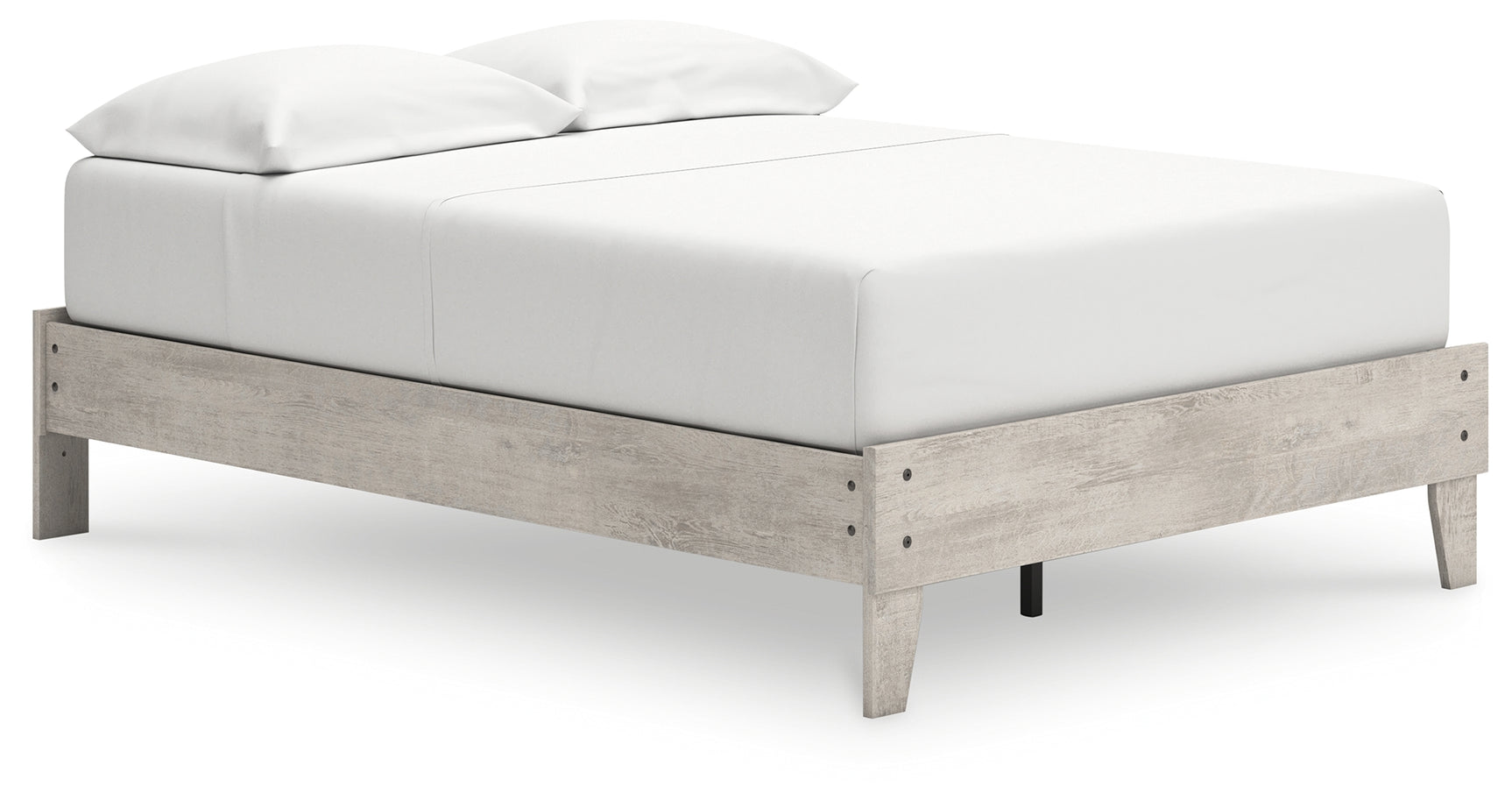 Shawburn Whitewash Full Platform Bed - front angle view