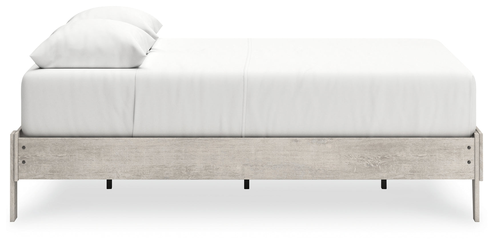 Shawburn Whitewash Queen Platform Bed showing front angle