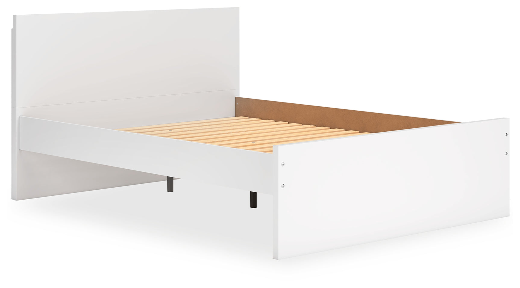 Onita White Queen Panel Platform Bed headboard close-up