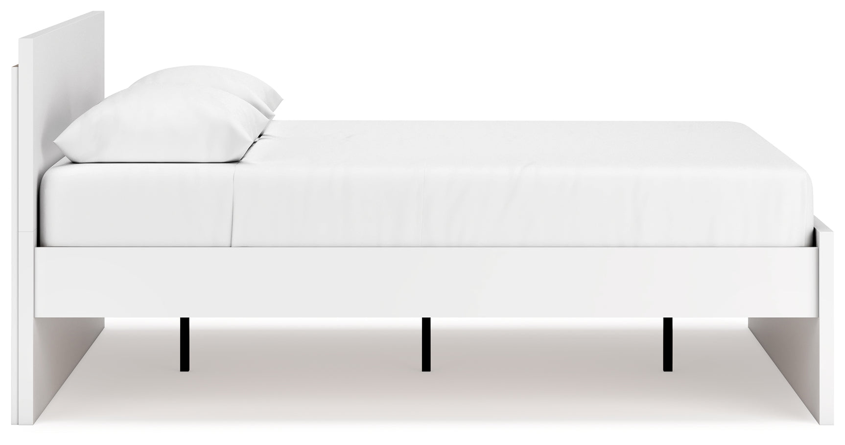 Onita White Queen Panel Platform Bed angled side alternative view