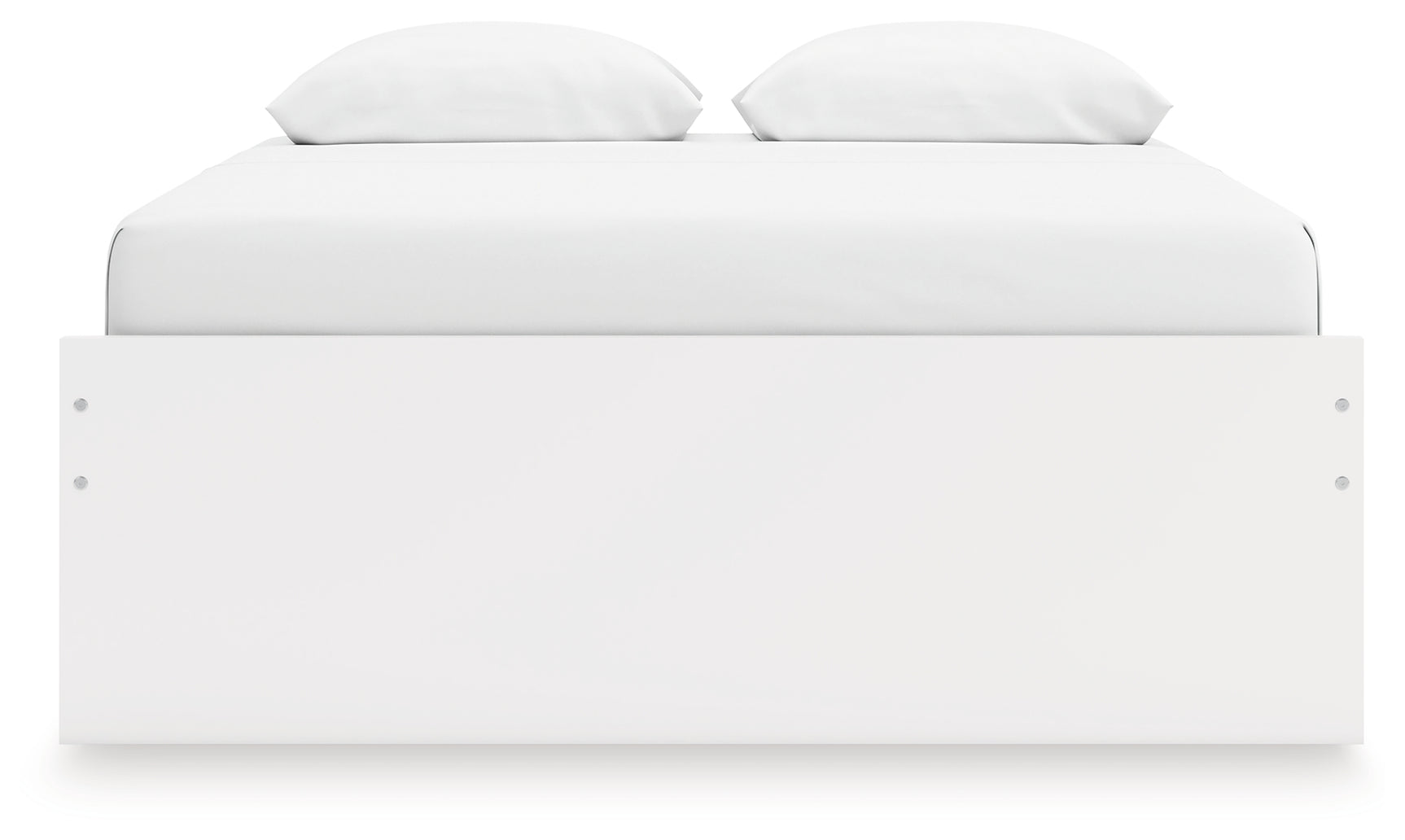 Side alternate angle of Onita white platform bed