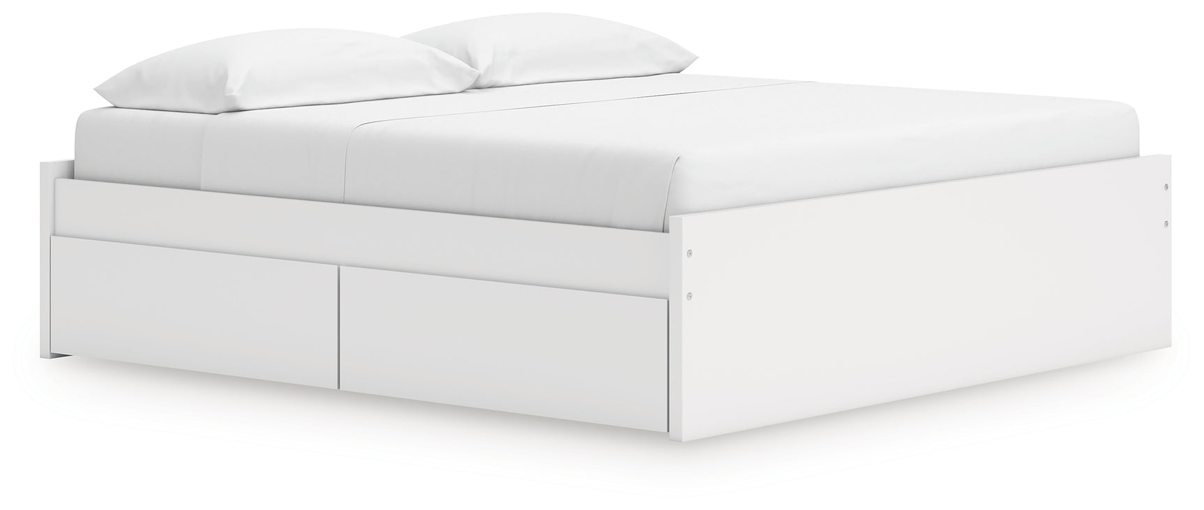 Onita King Platform Bed detailing open storage drawer
