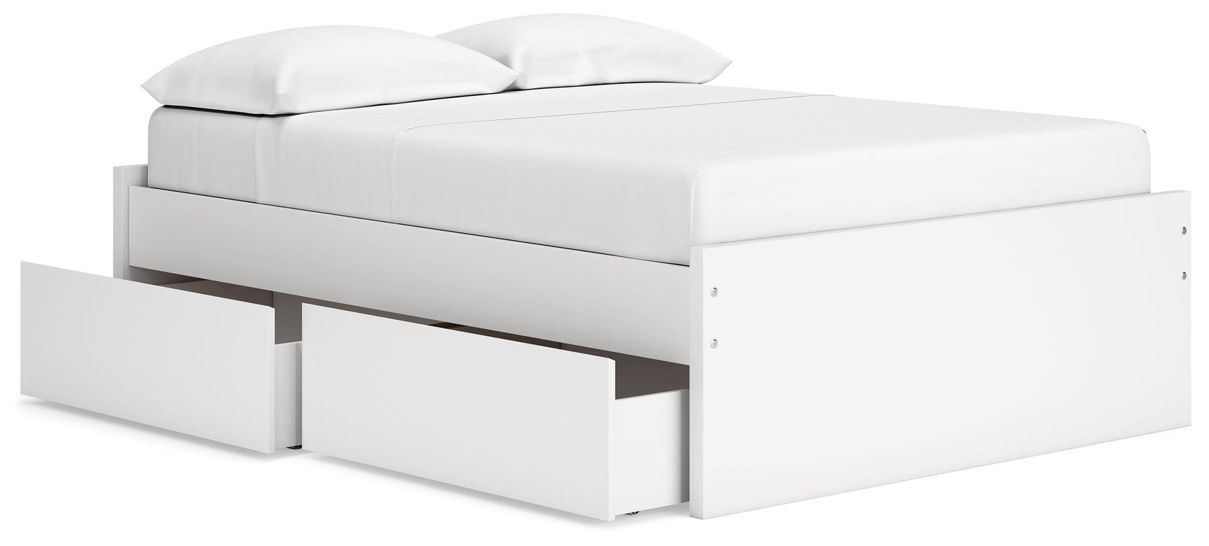Back view of Onita White full platform bed