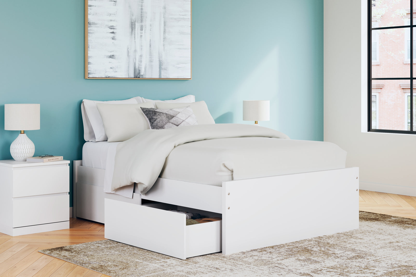 Open drawer front angle of Onita bed