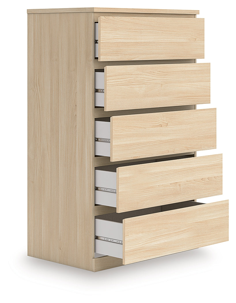 Onita Chest of Drawers front showing drawer interiors