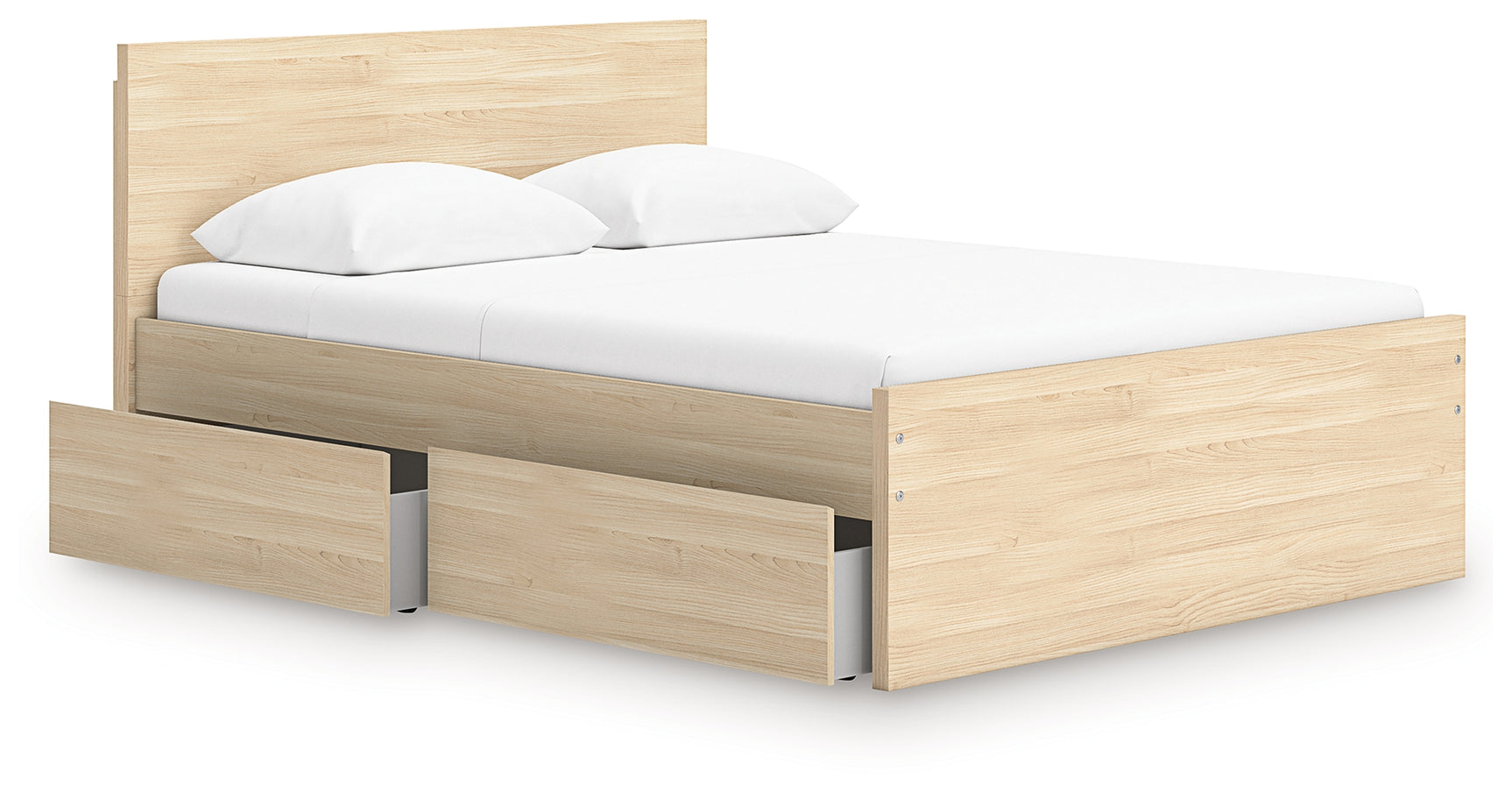 Onita Natural Queen Panel Bed close-up of headboard detail