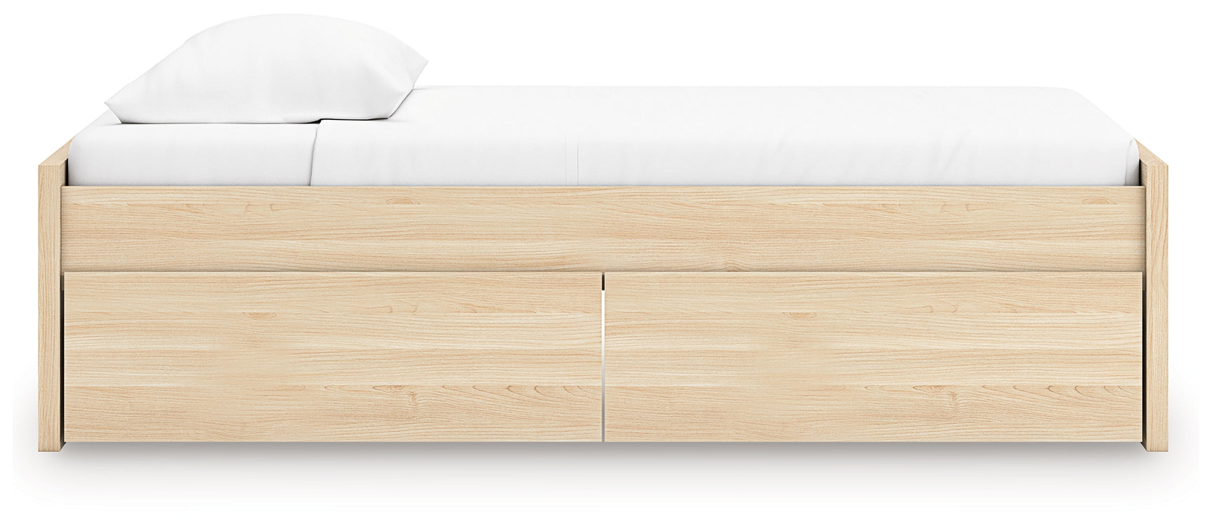 Onita Natural Twin Platform Bed with 1 Side Storage