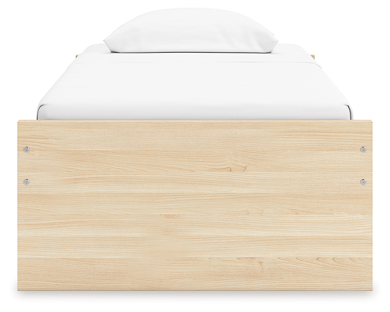 Onita Natural Twin Platform Bed angled back view