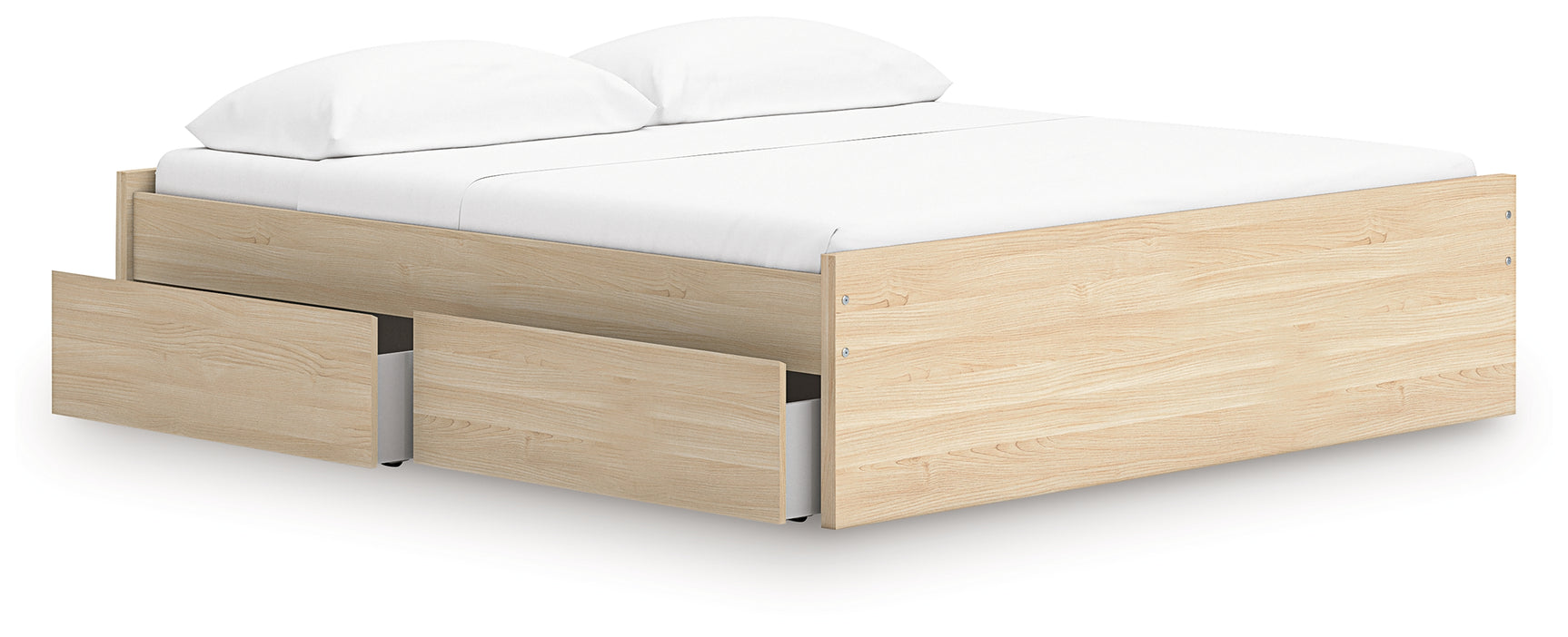 Onita King Platform Bed side angle showing storage