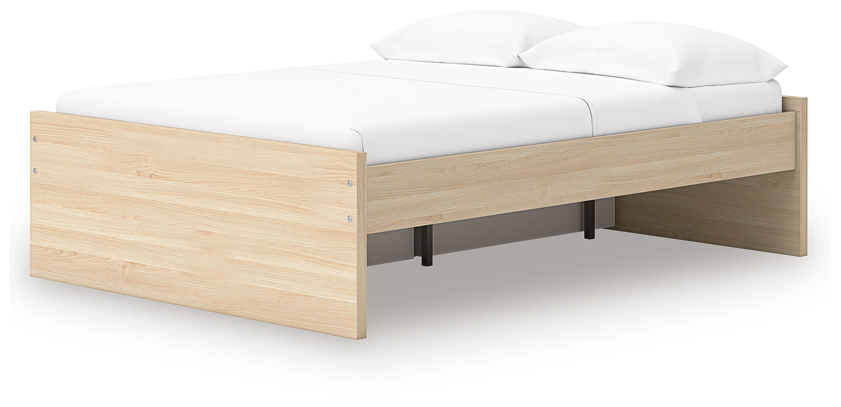 Onita Full Platform Bed footboard and side drawer view