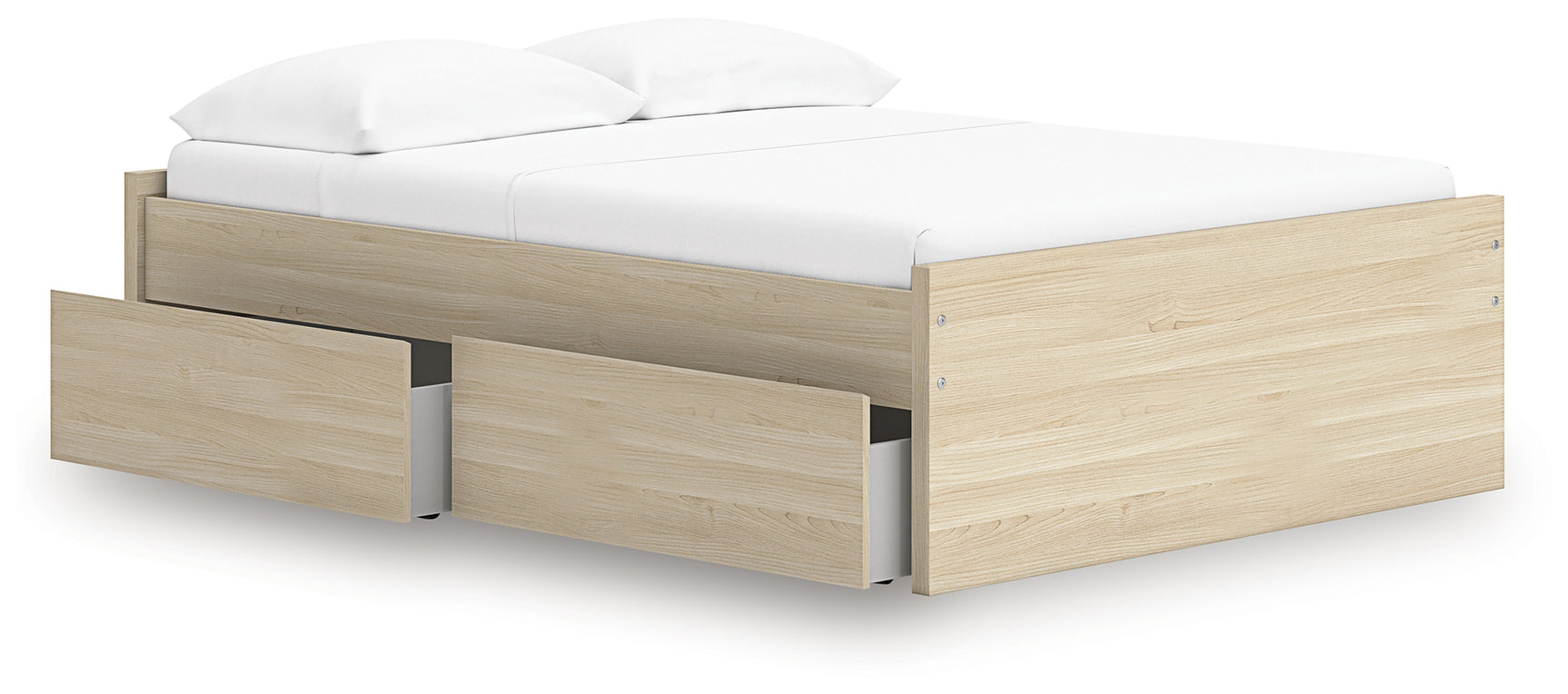 Onita Full Platform Bed drawer detail with ball-bearing glide