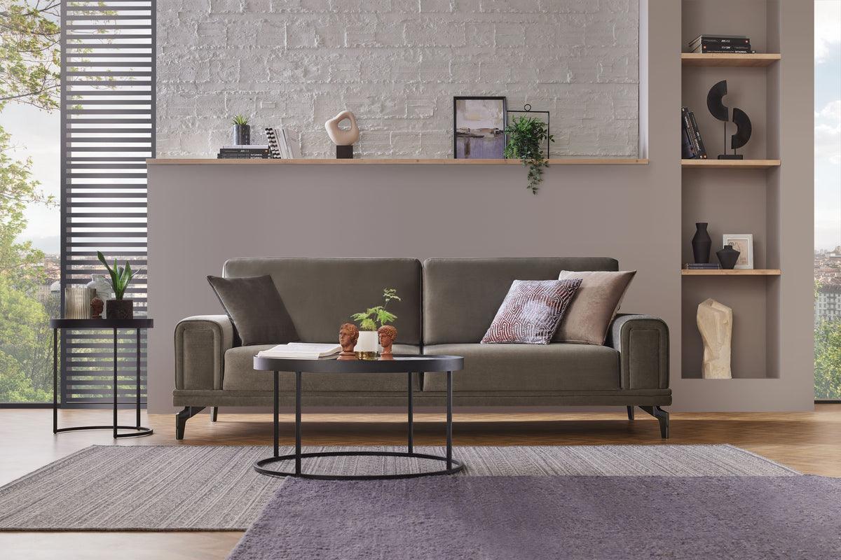 Evora Khaki Green 3-Seater Sofa Bed front view