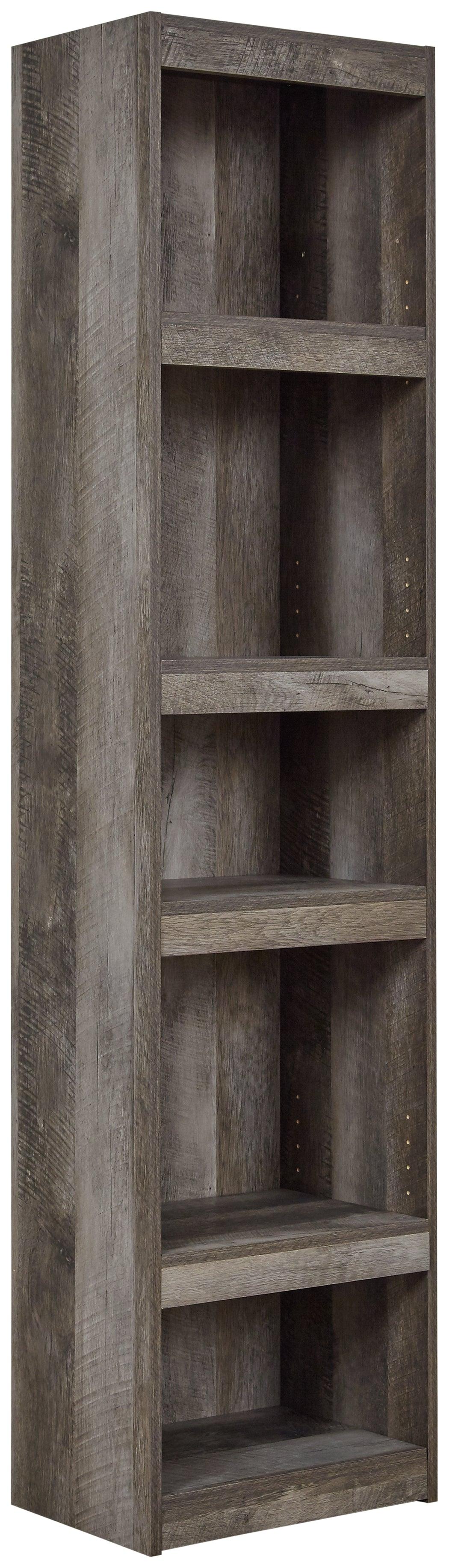 Wynnlow Gray Pier TV Stand head-on view showing cabinet doors