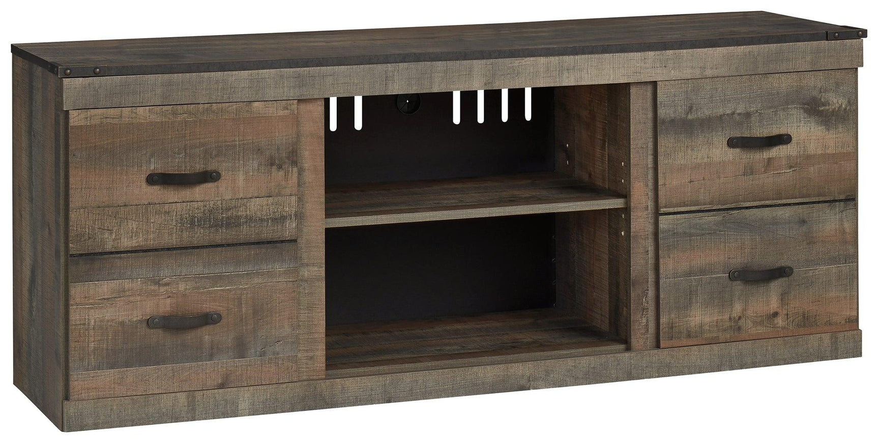 Trinell TV Stand closed doors side angle