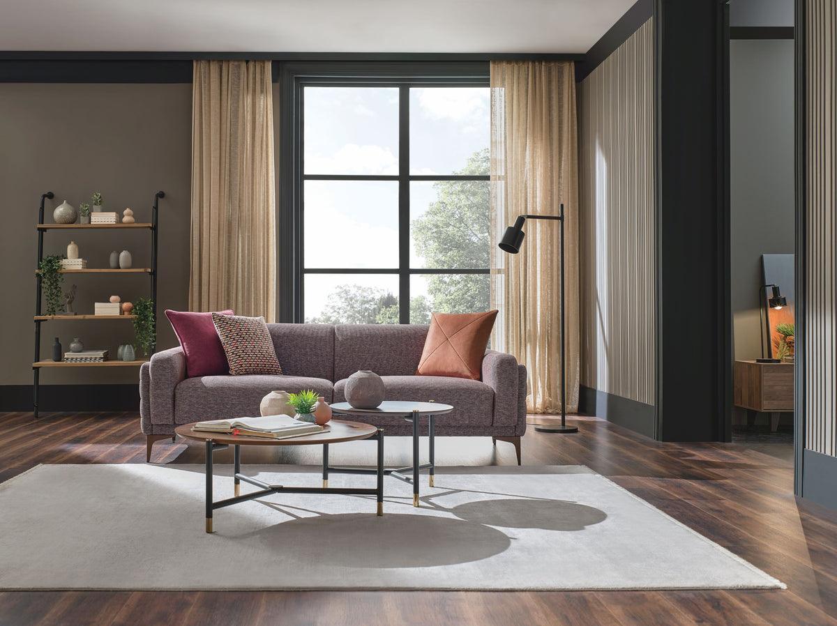 Fortuna Brown 2.5-Seater Sofa main front view