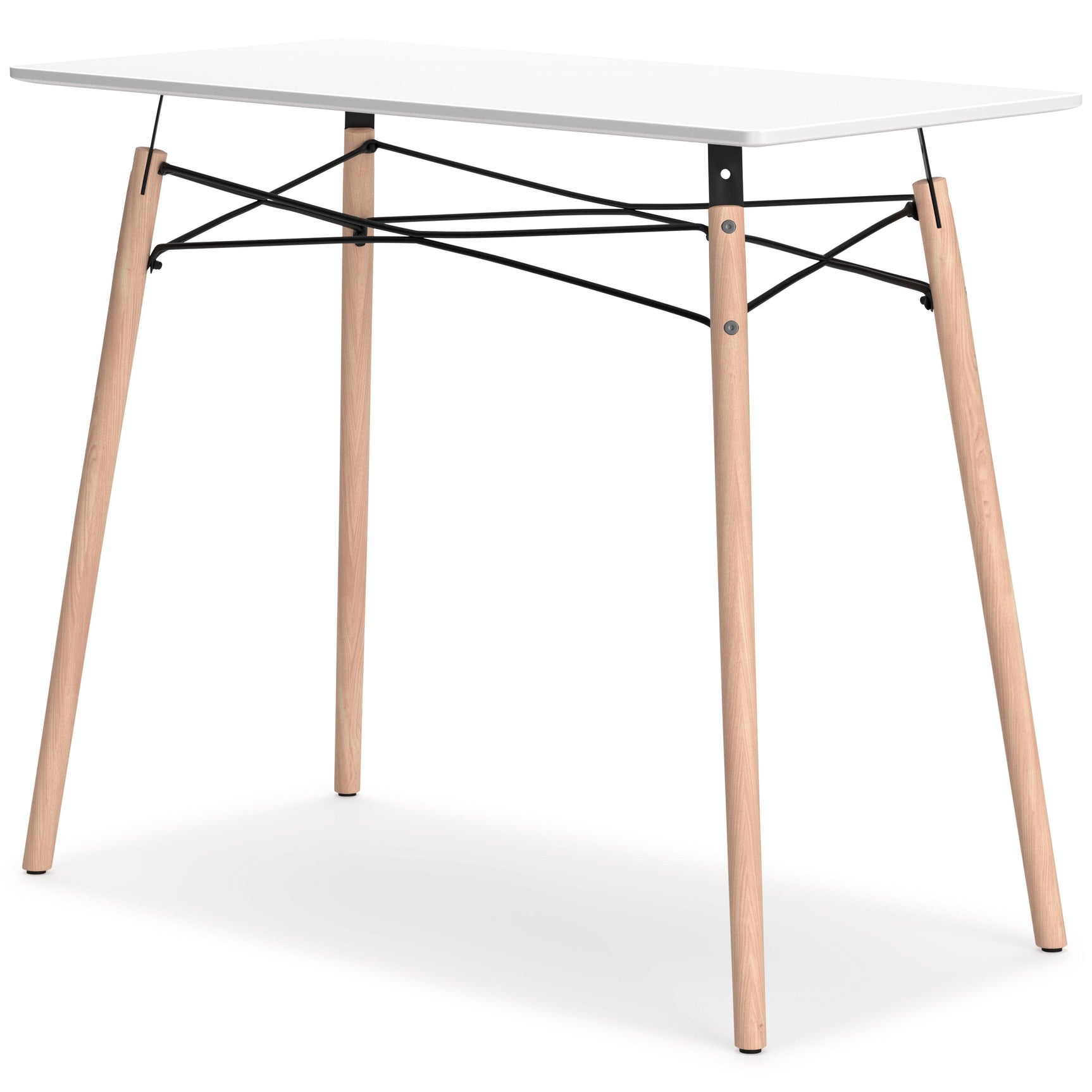 Jaspeni White and Natural Home Office Desk - side profile