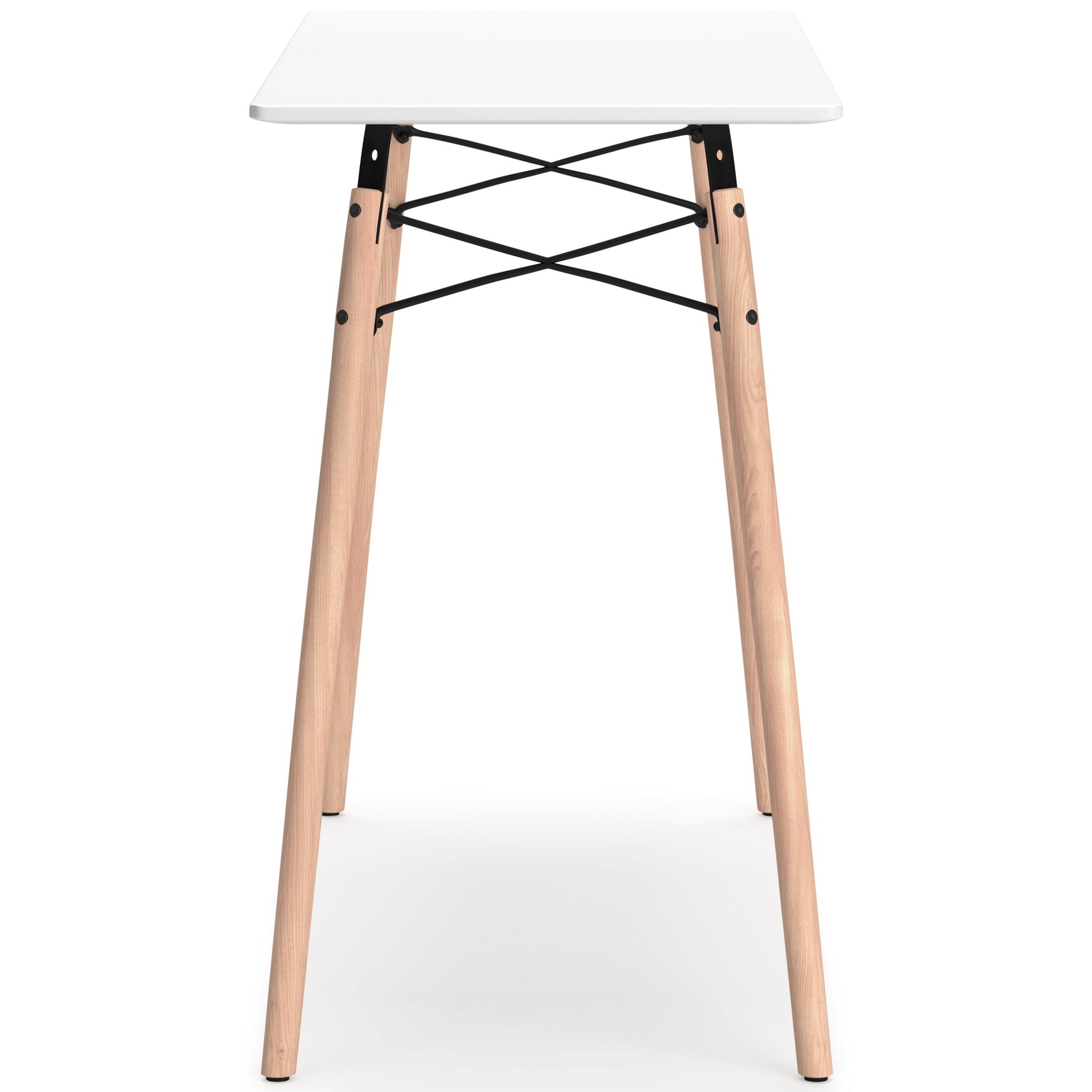 Jaspeni White and Natural Home Office Desk - back view