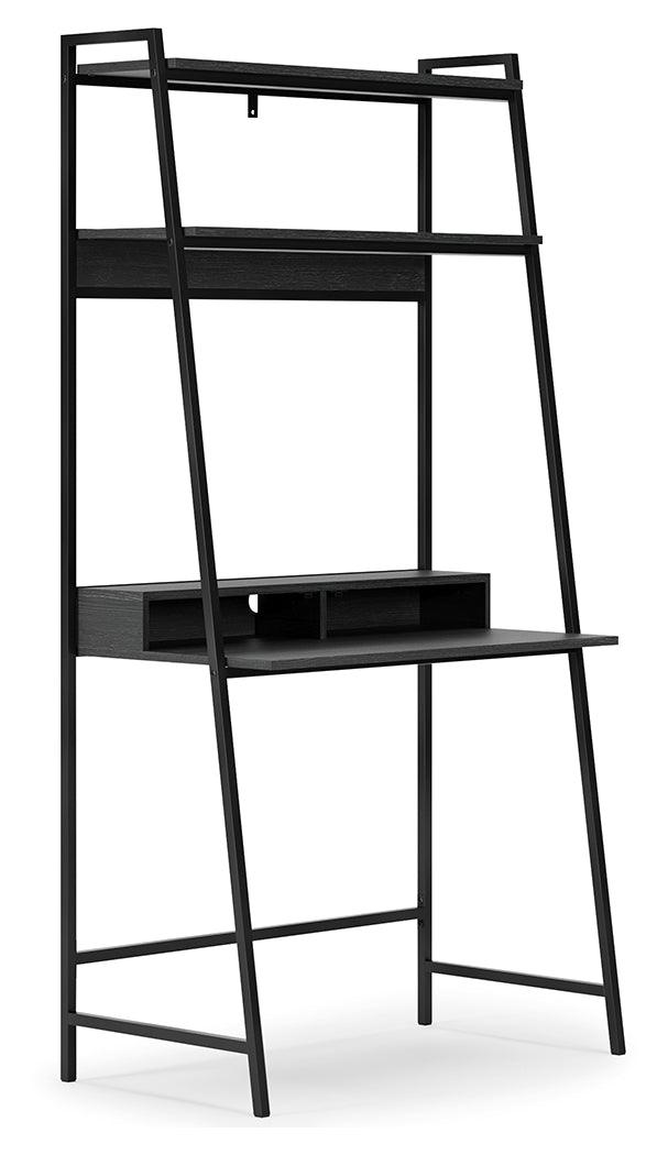 Yarlow 36 inch black home office desk angled side view