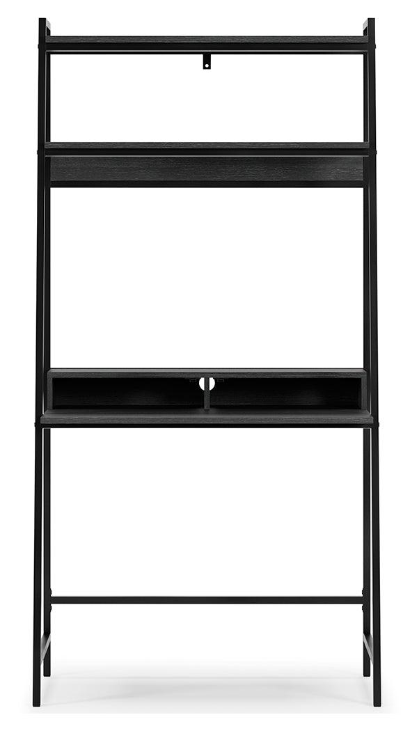 Yarlow 36 inch black home office desk front close-up