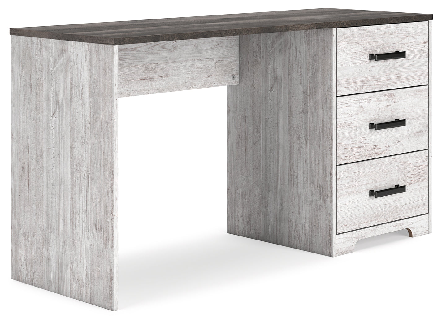 Shawburn White Dark Charcoal Gray 54" Home Office Desk
