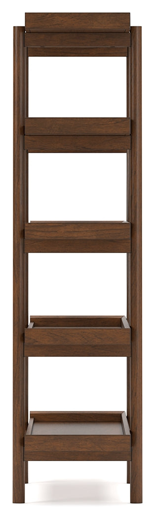 Lyncott Brown Home Office Desk with Chair and Storage set, front view