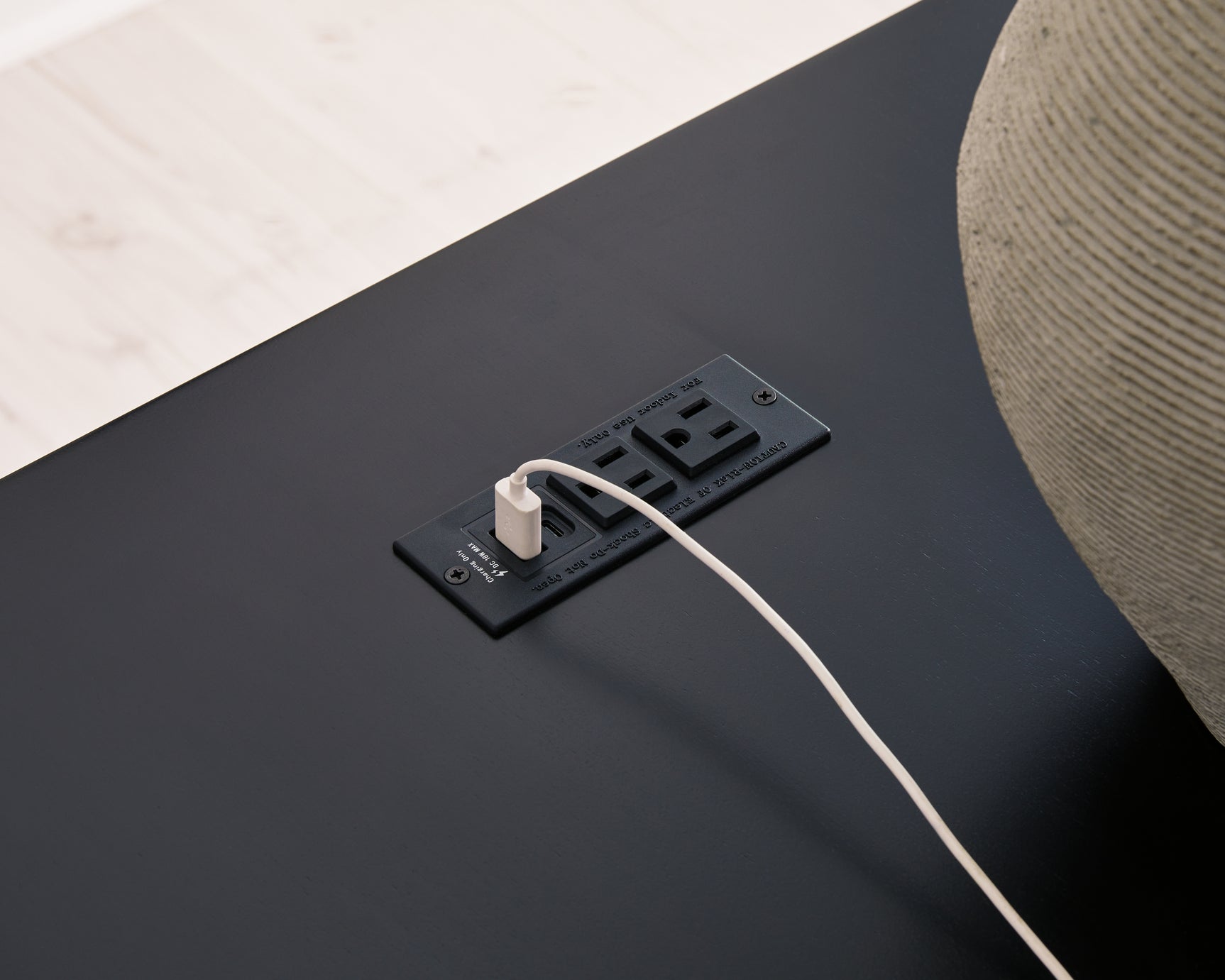 Kallari Credenza USB and power outlet detail