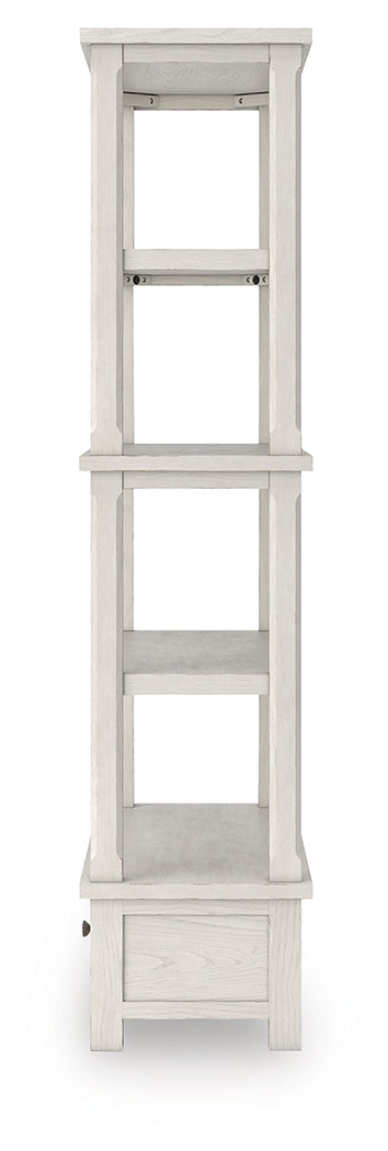 Robbinsdale antique white 75 inch bookcase side alternate view