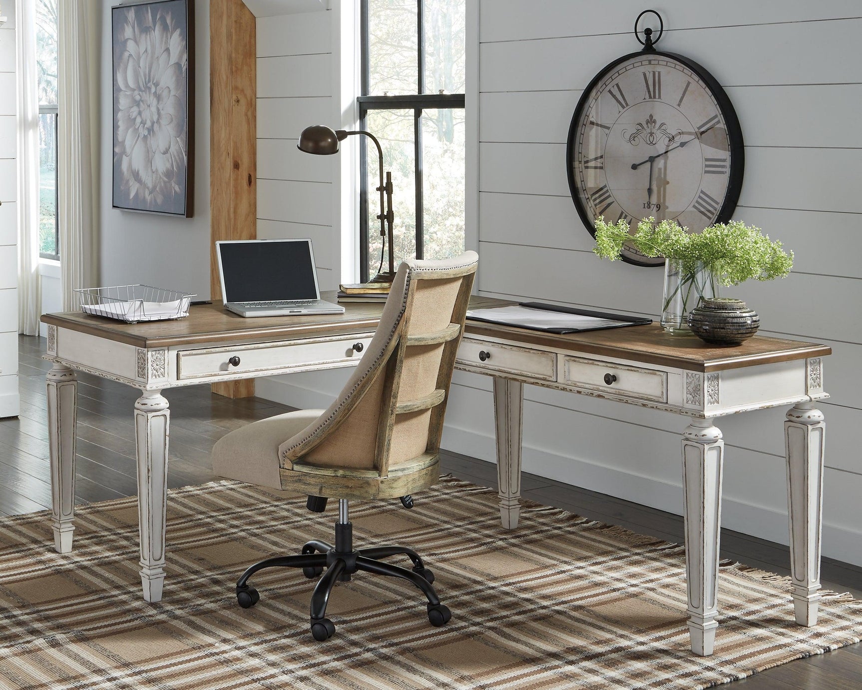 Realyn desk lit room setting