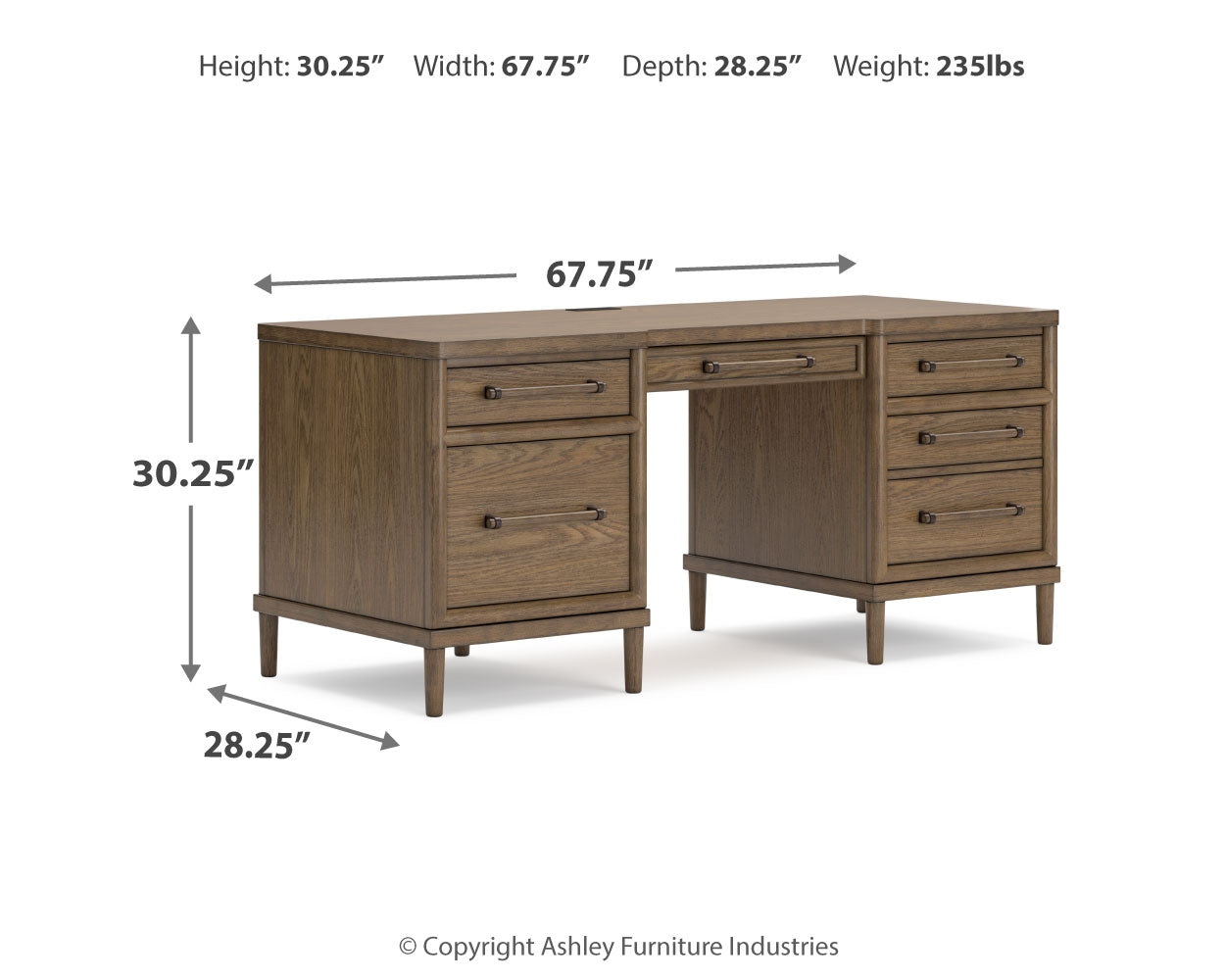 Roanhowe Brown Home Office Desk and Storage