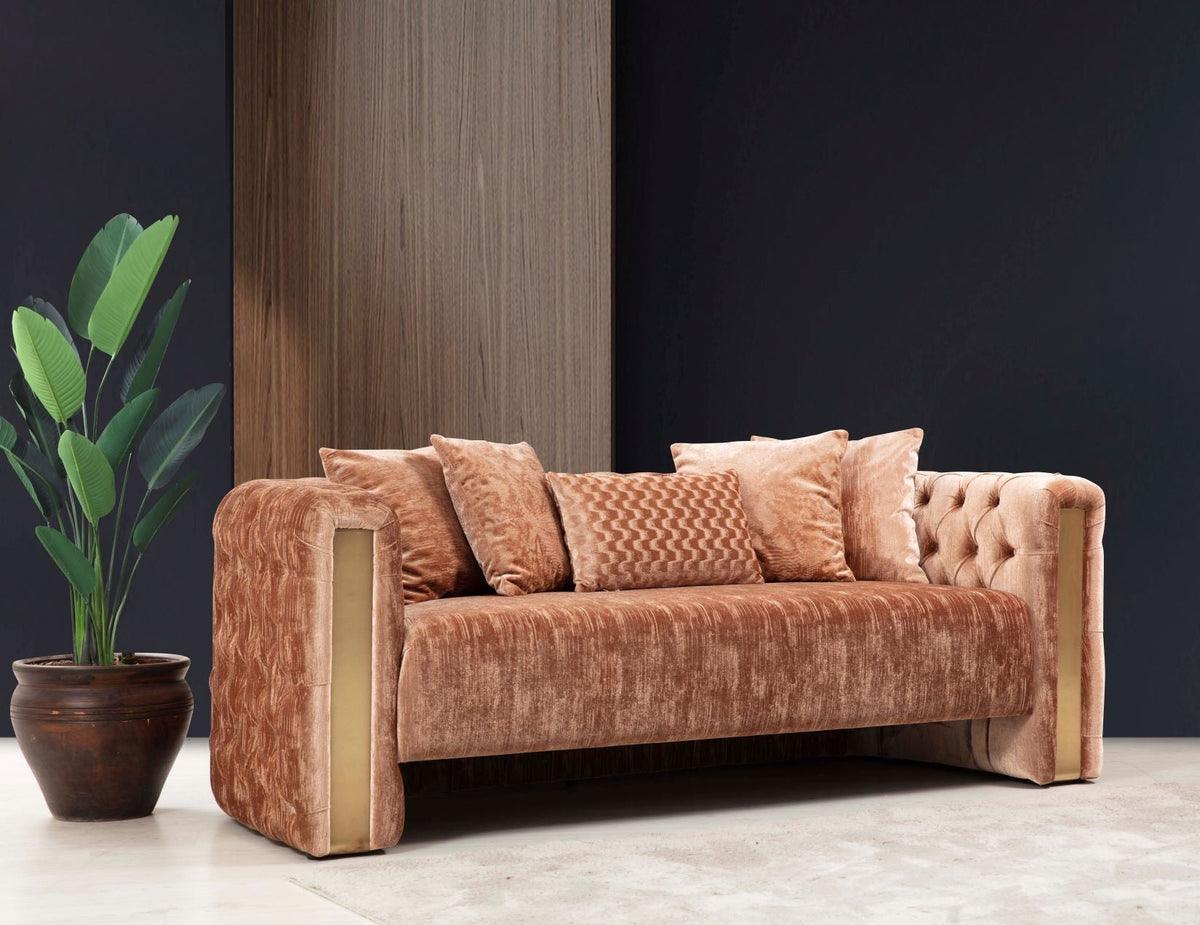 Full view of Eleanor Plush Sofa and Loveseat set