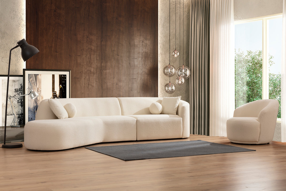 Emily Ivory Boucle Accent Chair