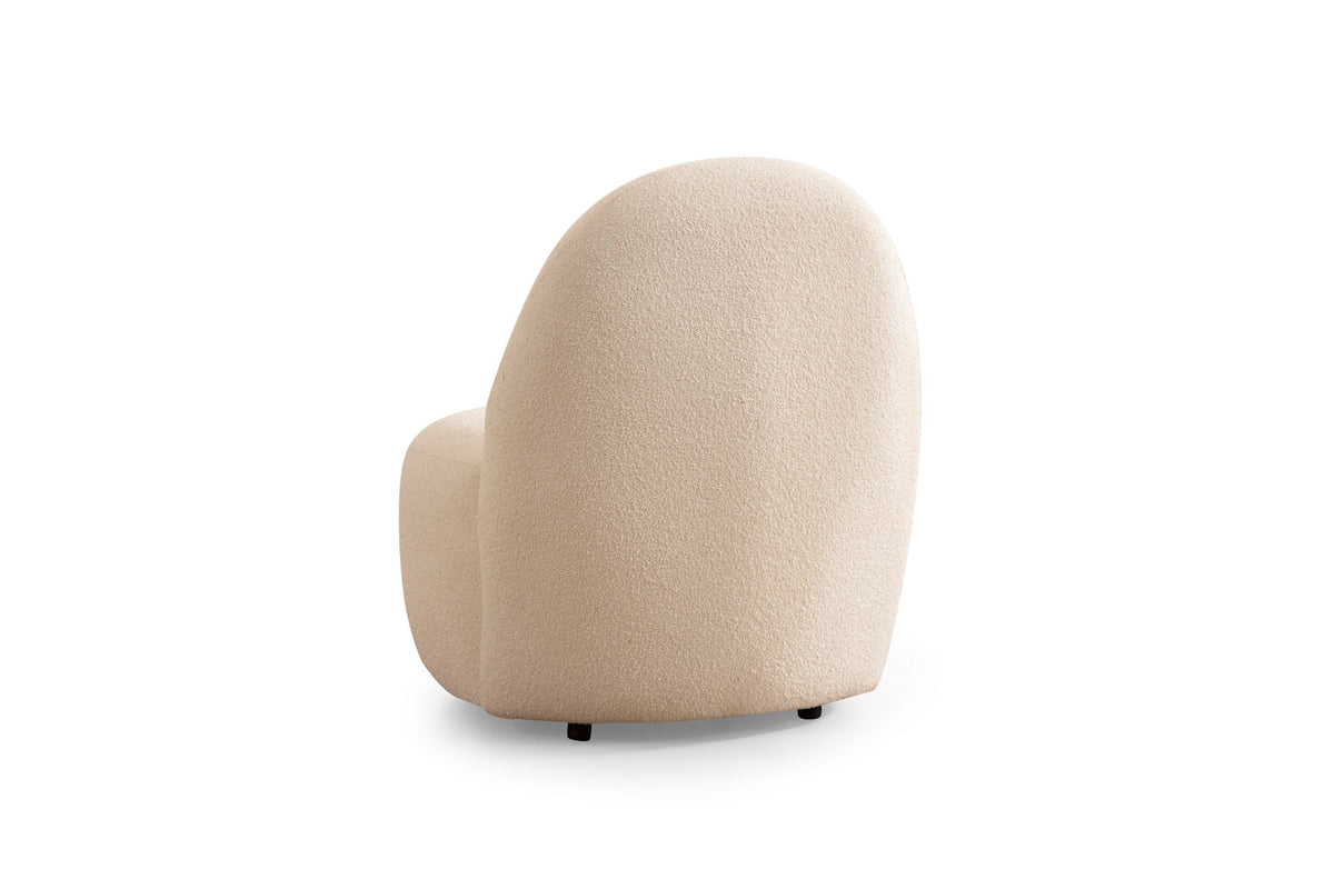 Back view of Ava Ivory Boucle Accent Chair