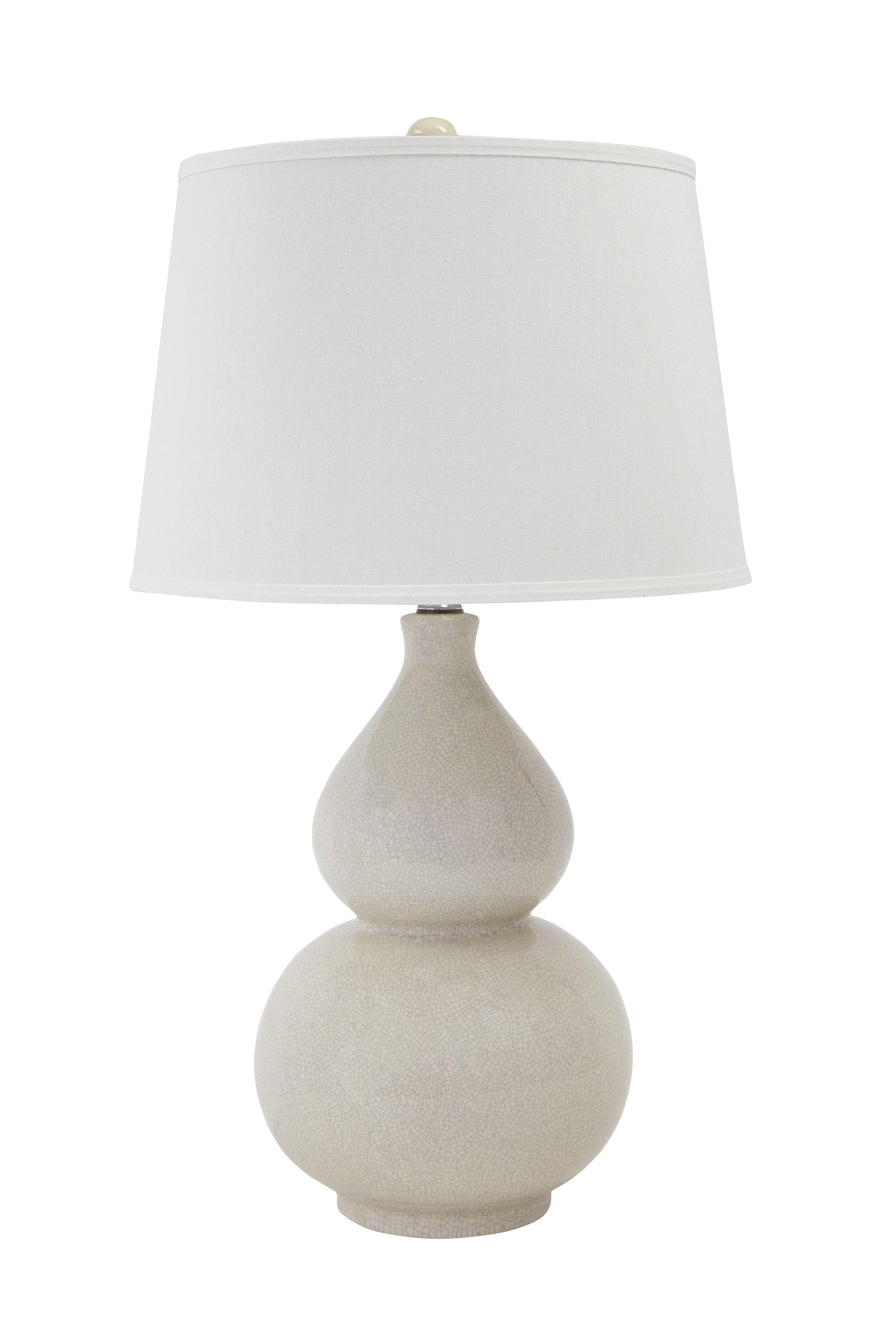 Saffi Cream table lamp side view showing shade