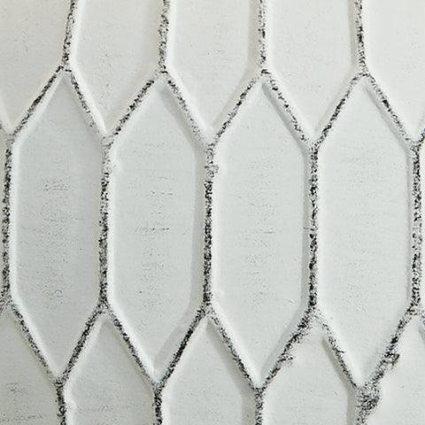 Close detail of Wardmont lamp antiqued white ceramic finish