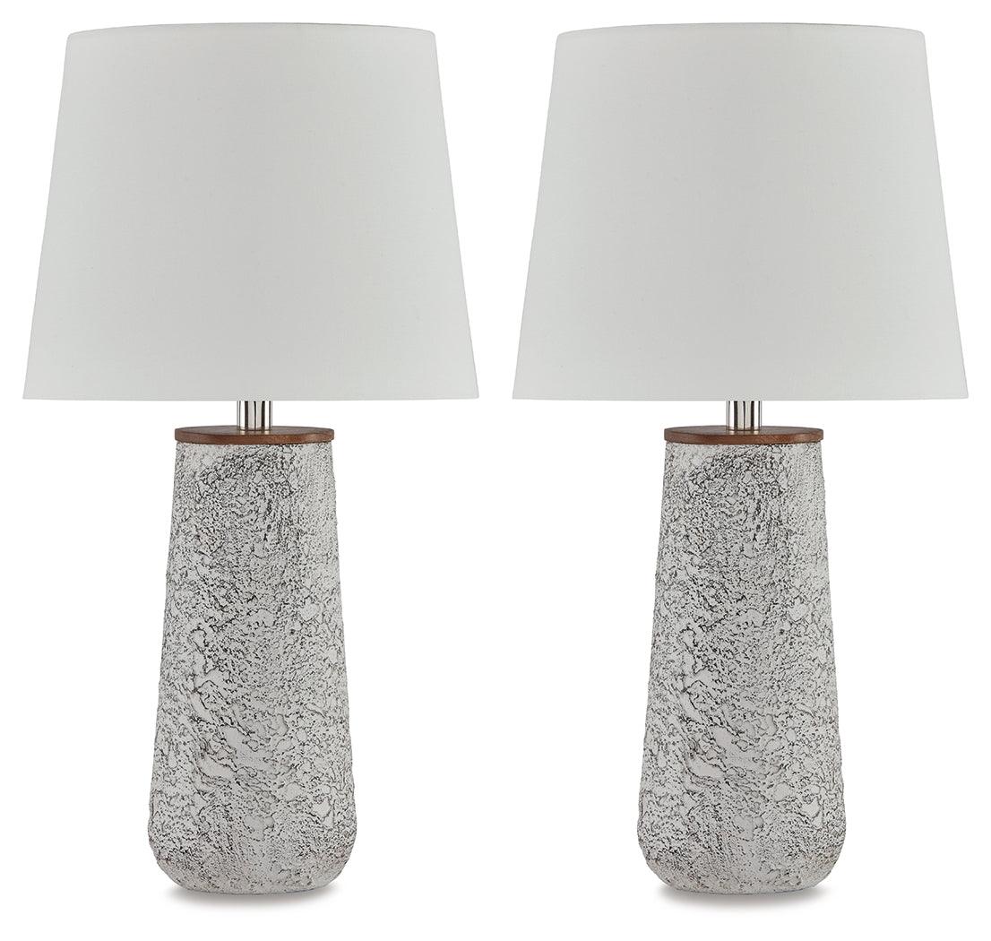 Chaston Table Lamp side view showing textured base