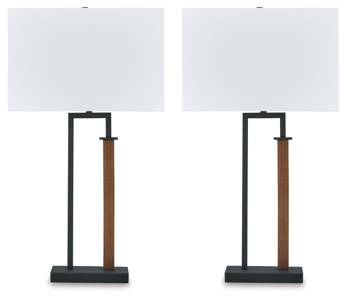 Voslen Black Brown Table Lamp (Set of 2)