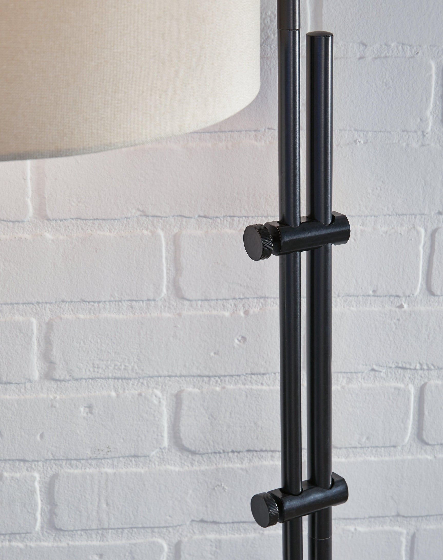 Baronvale black floor lamp base and on/off switch detail