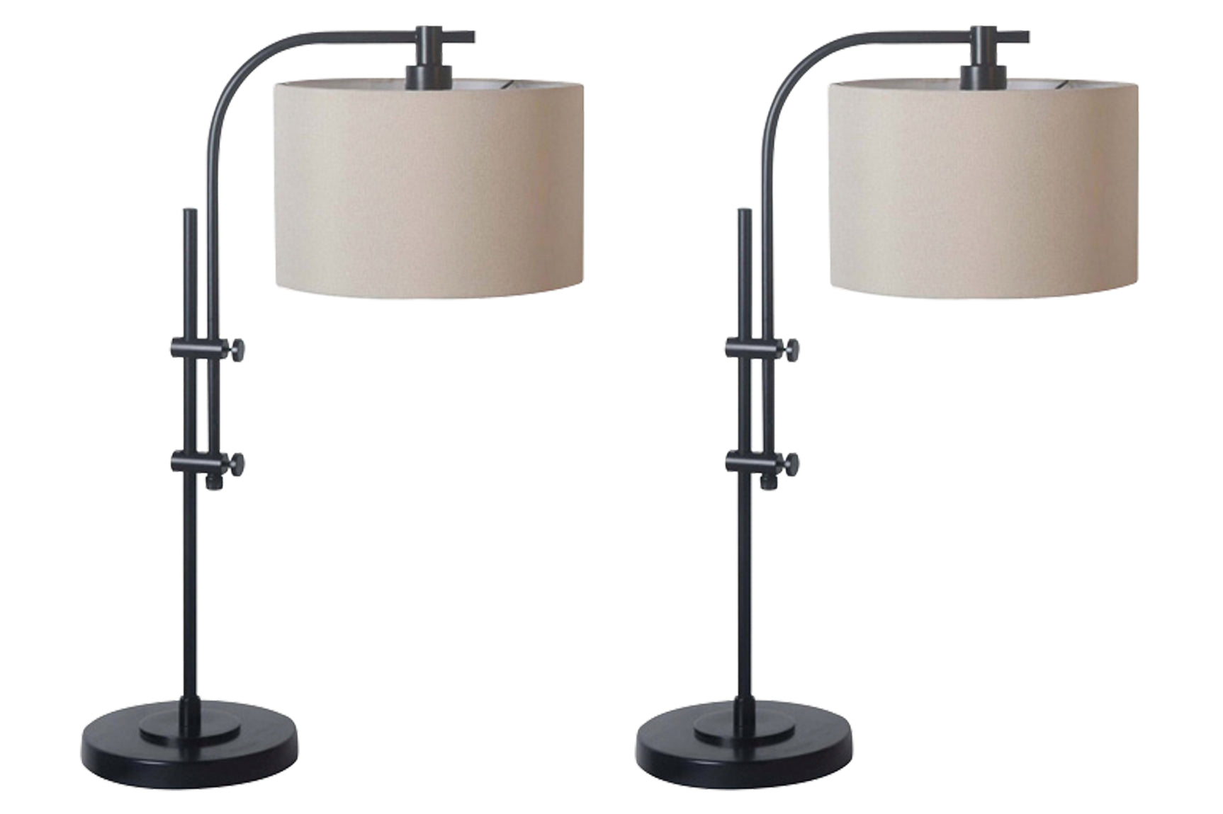 Baronvale Black Table Lamp side angle showing adjustable head