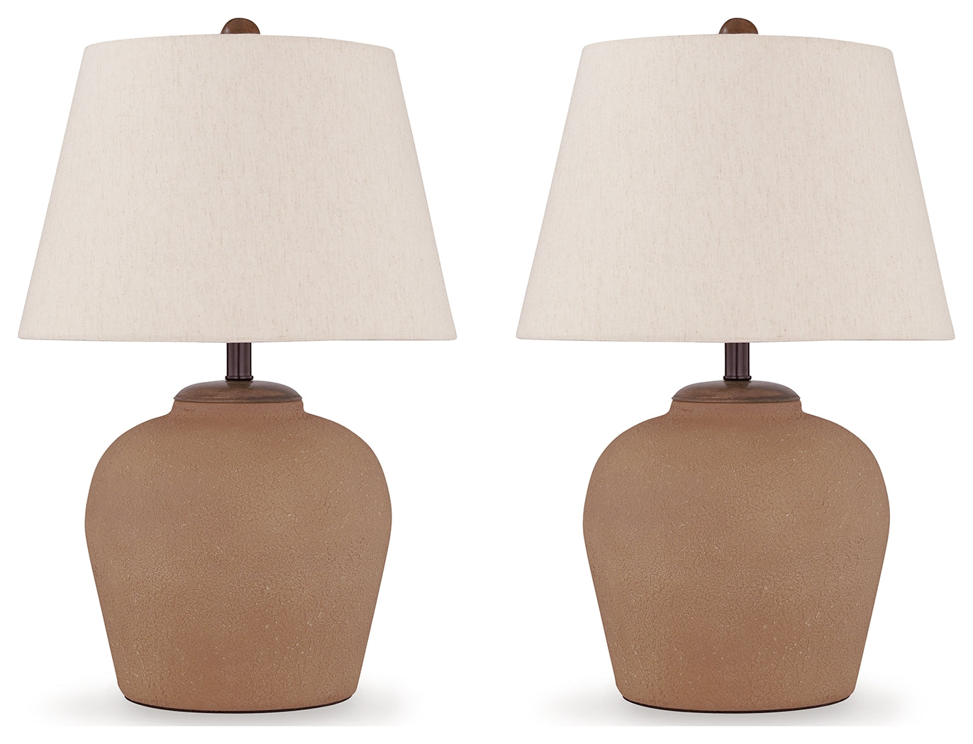 Side view of Scantor Rust table lamp