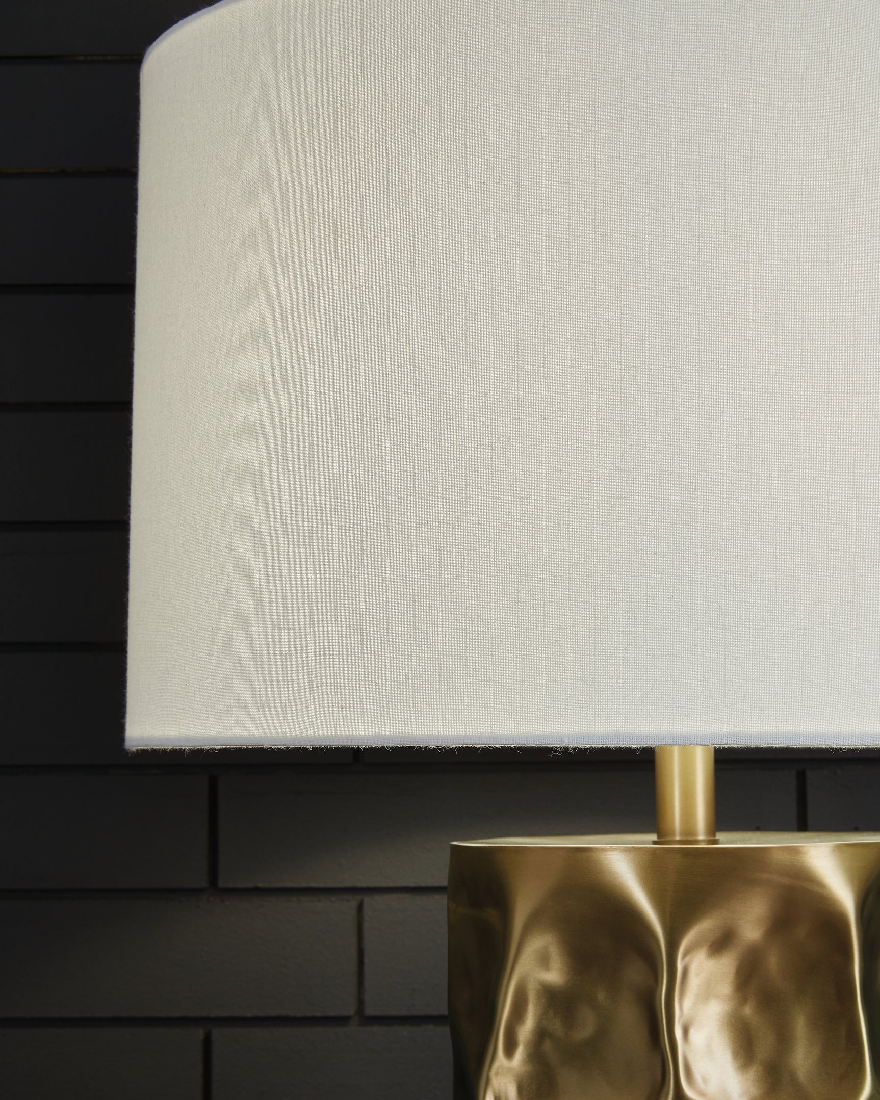 Close-up of Marshawn Table Lamp fabric shade