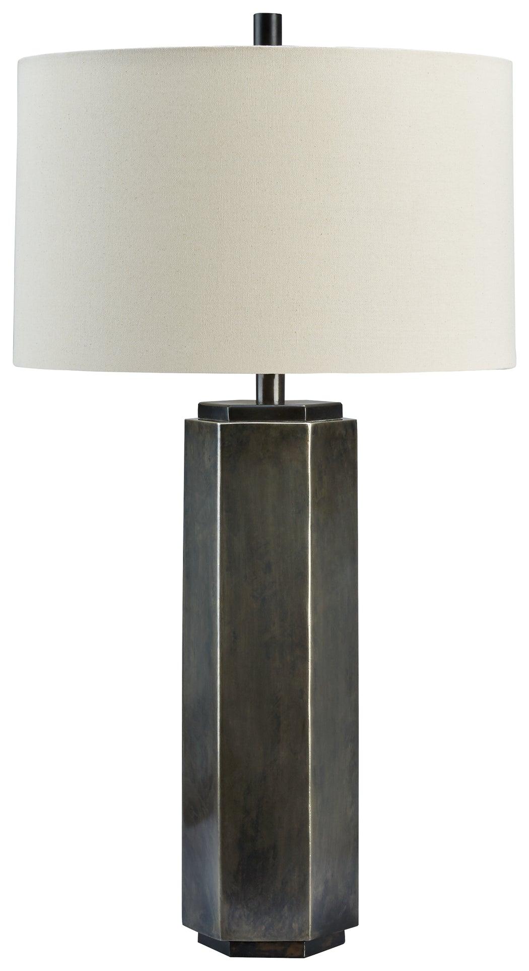Dirkton Table Lamp side angle showing hexagon base