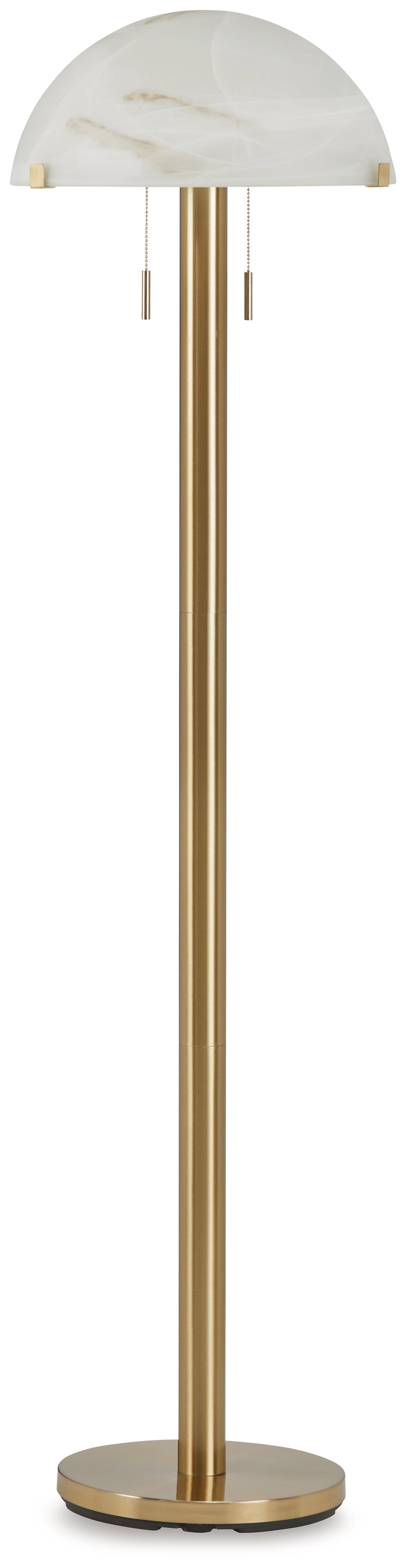 Tobbinsen floor lamp side angle showing glass dome shade