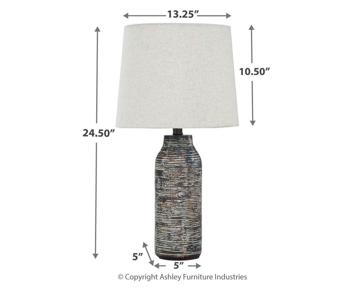 Mahima Table Lamp dimensions diagram