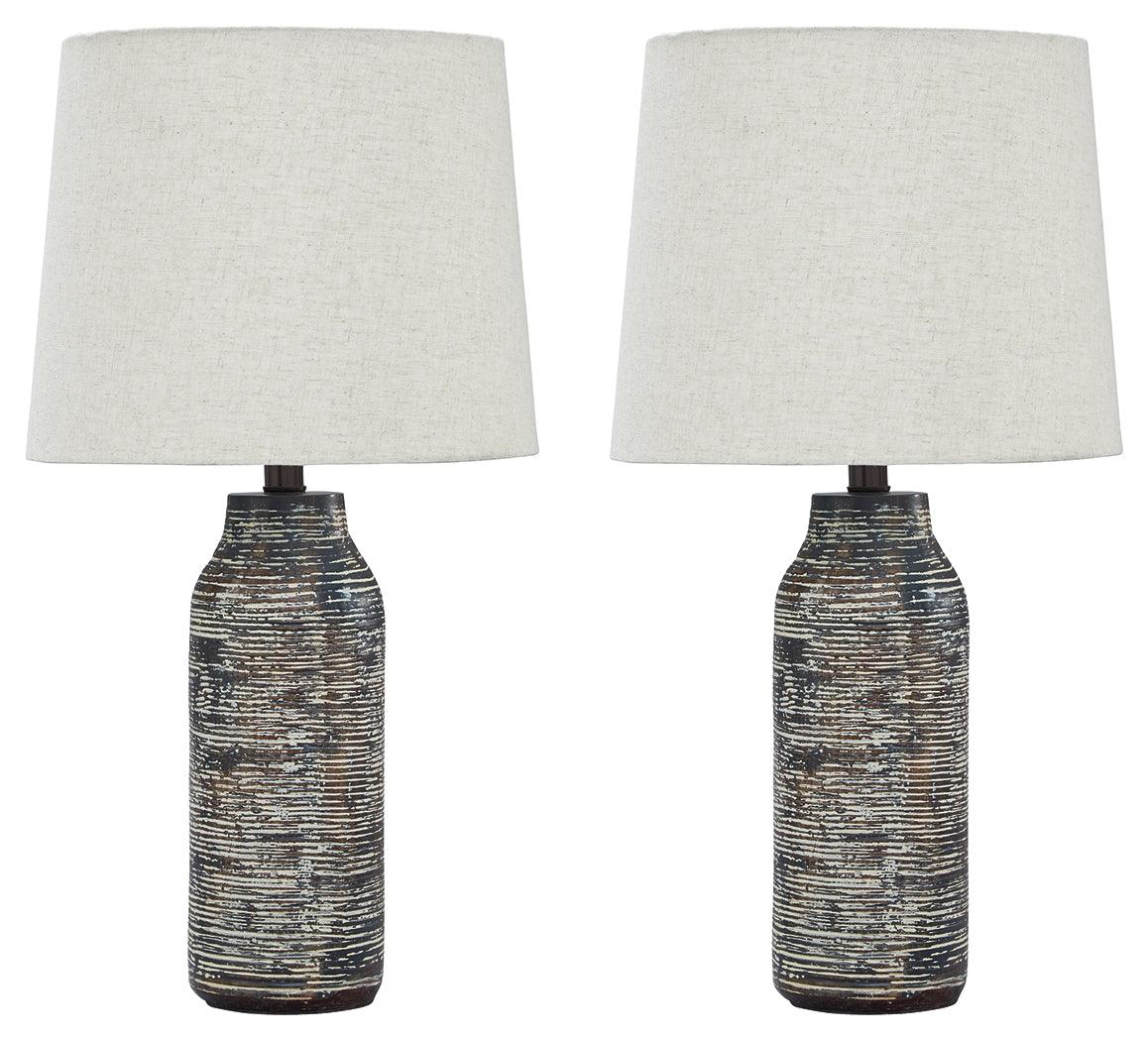 Mahima Table Lamp side angled view showing base and shade