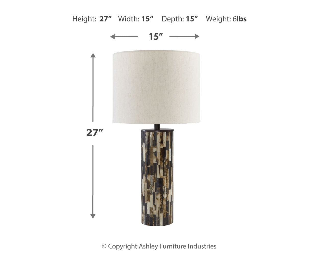 Ellford table lamp mosaic pattern detail