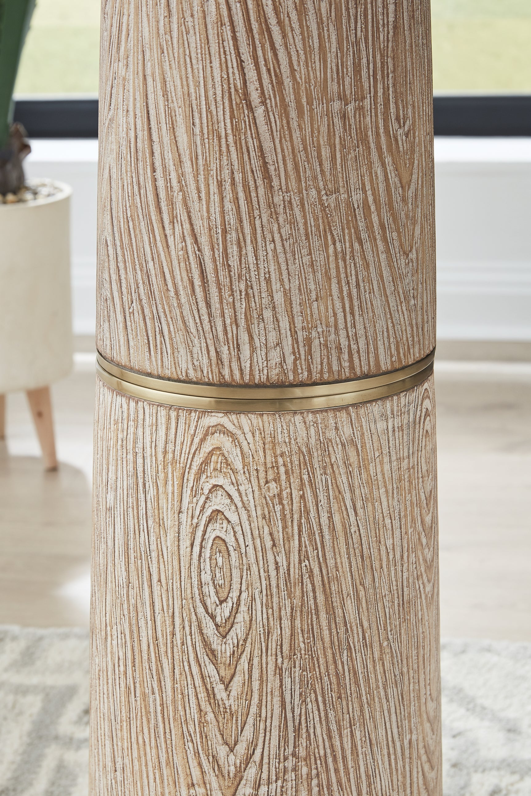 Gasparleigh floor lamp fabric shade and gold accents detail