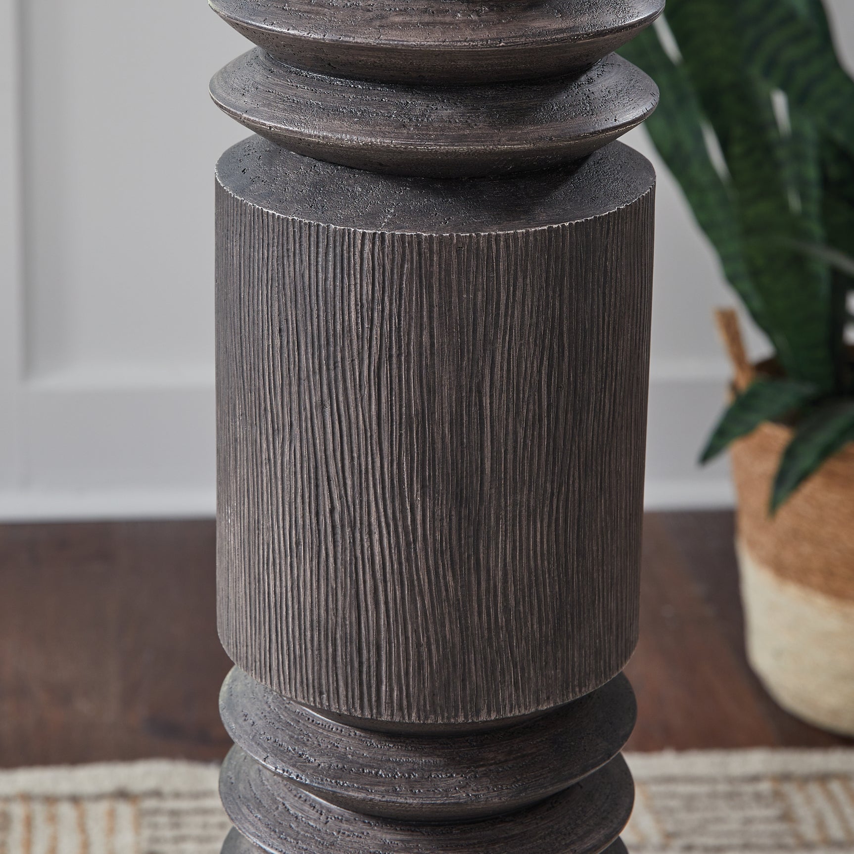 Fainwell floor lamp carved base detail