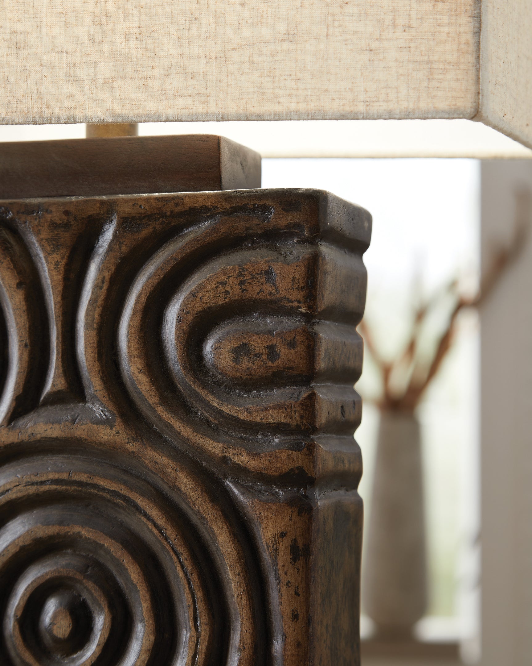 Close-up detail of Heathbury lamp base design