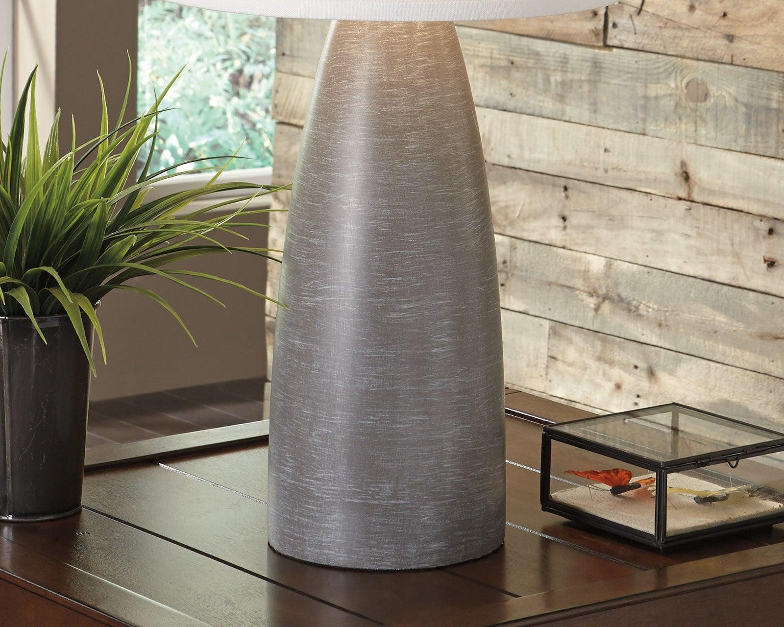 Shavontae Table Lamp set with visible fabric shade texture