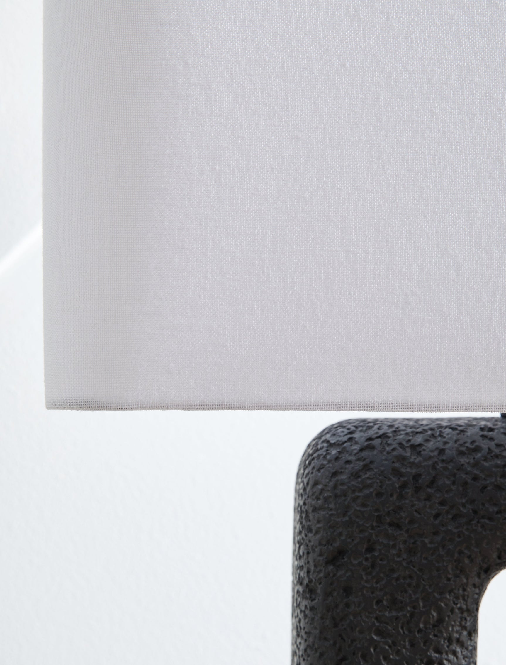 Detail of textured black polyresin lamp base